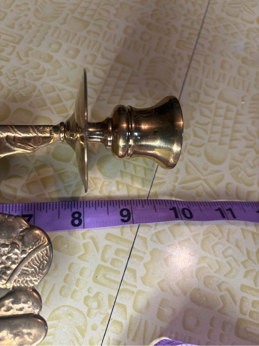 Vintage Brass Angel Pair Candle Holders - Gold Tone - Picture 8 of 8